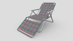 Beach lounger v2 wooden, seat, sand, deck, pool, summer, sun, sunbed, outdoor, water, beach, lawn, poolside, deckchair, low-poly, game, pbr, chair, wood