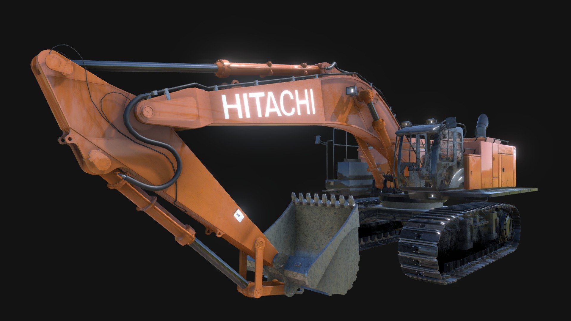 An Hitachi ZX870LC I modeled. It took 47 hours to build 3d model