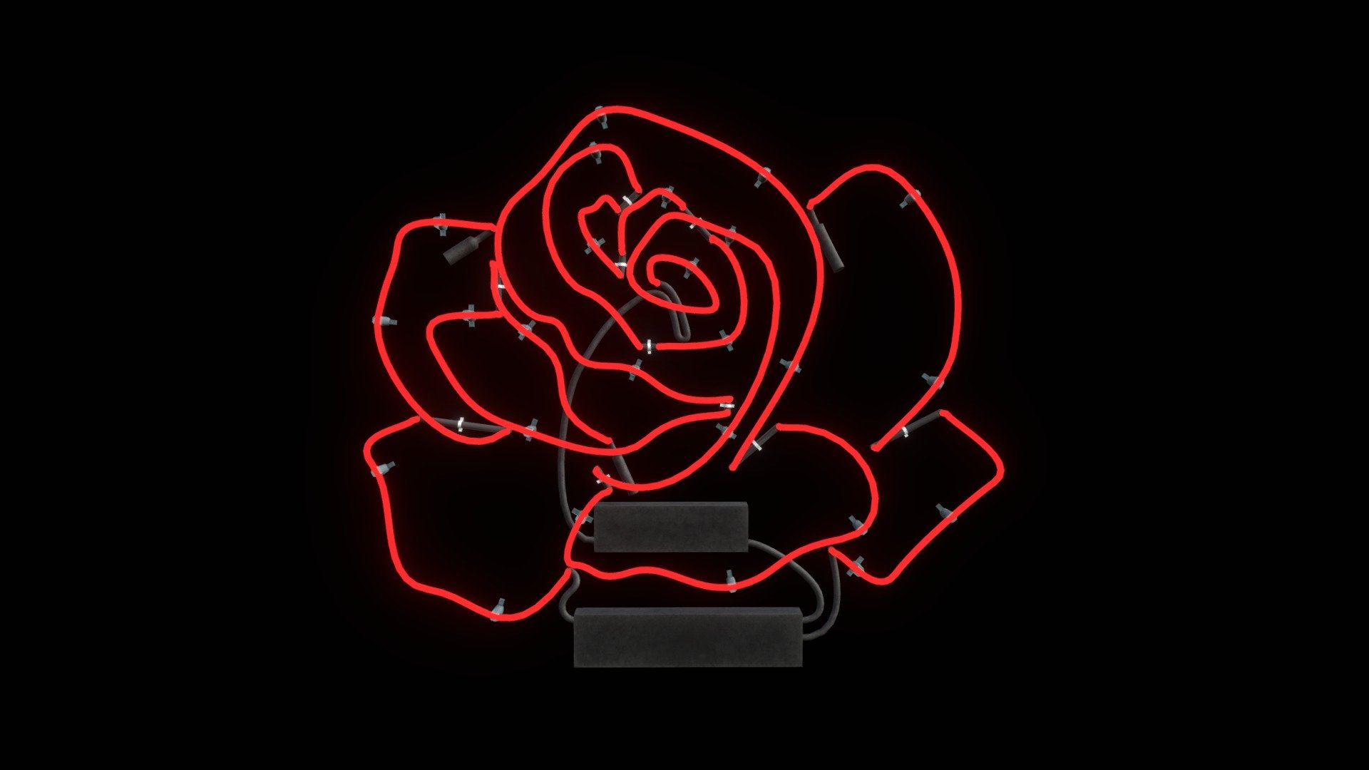 A emisive neon rose light. Low poly, game and Virtual reality ready 3d model