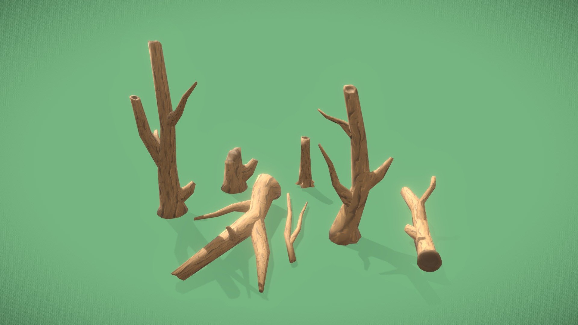 7 deadtrees lowpoly inspired by anime ref image

Property:
Number unique meshs: 7
Max number vertis:1446
Max number triangles:998
LODs:Yes
Collisions:Yes (Simple collision)
Number Material per instance: 1
Number Texture: 1
Texture size : 1024x1024 - Anime Deadtree - Buy Royalty Free 3D model by JABAMI Production (@JabamiProduction) 3d model