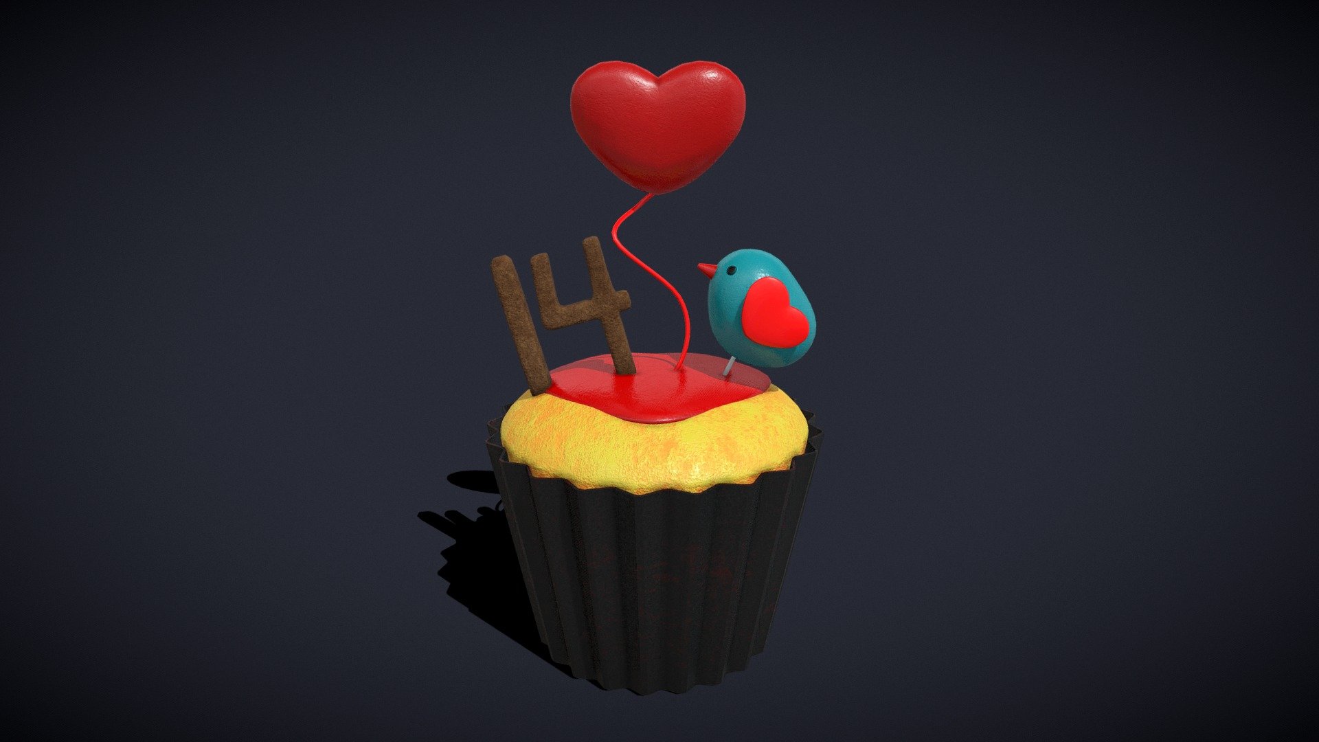 Bird_Valentines_Cupcake 3D Model PBR Texture 4K Game Ready Low Poly - Bird_Valentines_Cupcake - Buy Royalty Free 3D model by GetDeadEntertainment 3d model
