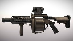 Grenade Launcher rifle, grenade, firearm, firearms, launcher, m32, grenade-launcher, rifles, weapon, 3d, weapons, blender, blender3d, model, military, gun, guns, noai