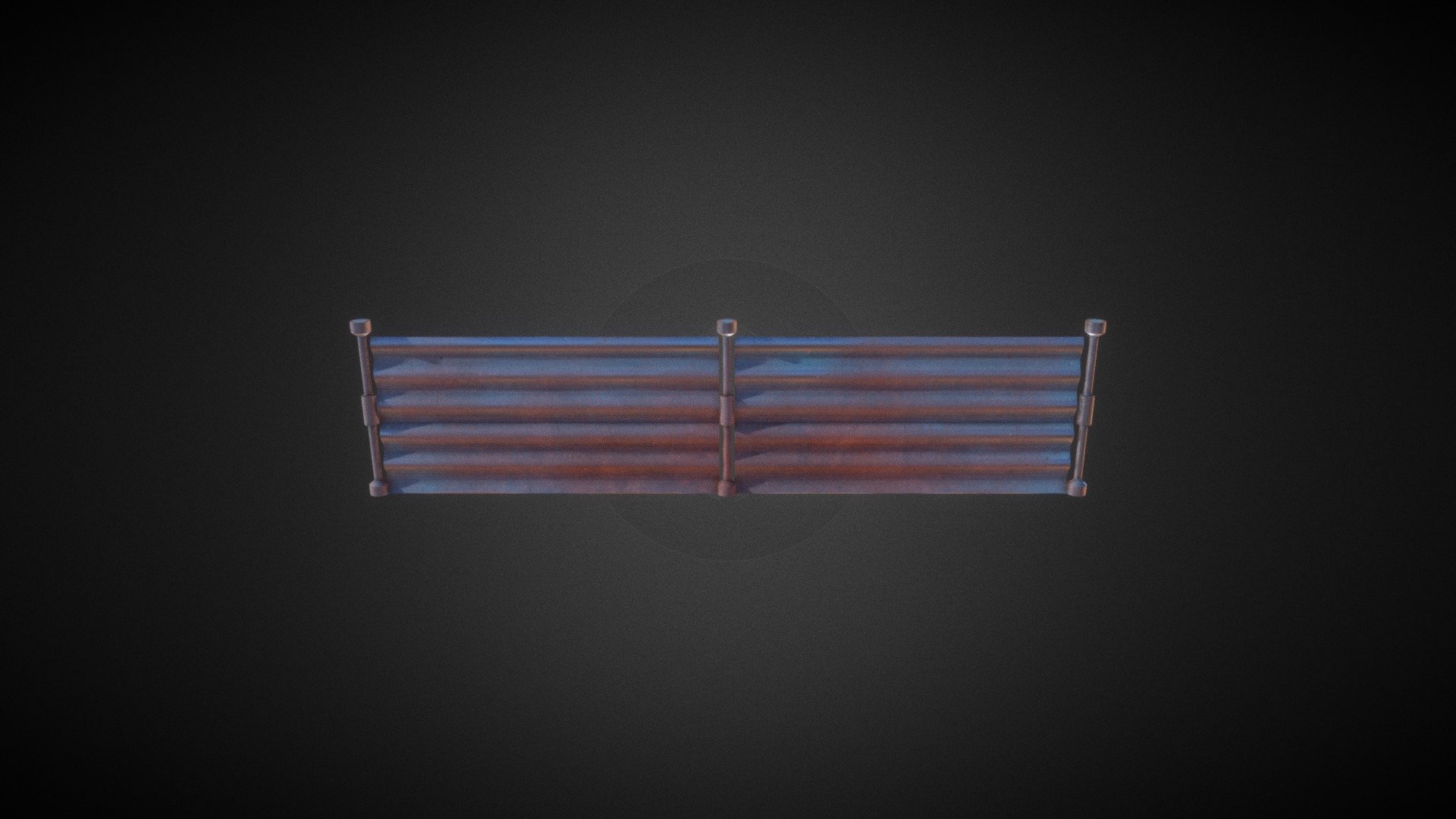 Metal Fence - Download Free 3D model by AbsoluteMadLadd 3d model