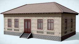 Stone house tile, european, ornament, big, russian, russia, 1940s, traditional, ornaments, 1930s, masonry, 1950s, 1960s, moldova, stone, house, village, moldovan
