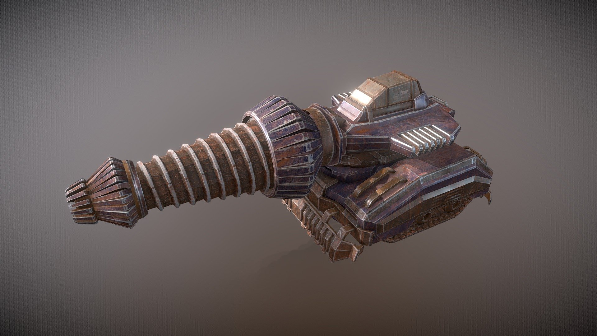Animated Drill Tank low poly model - Drill Tank Animated - 3D model by denzmoon 3d model
