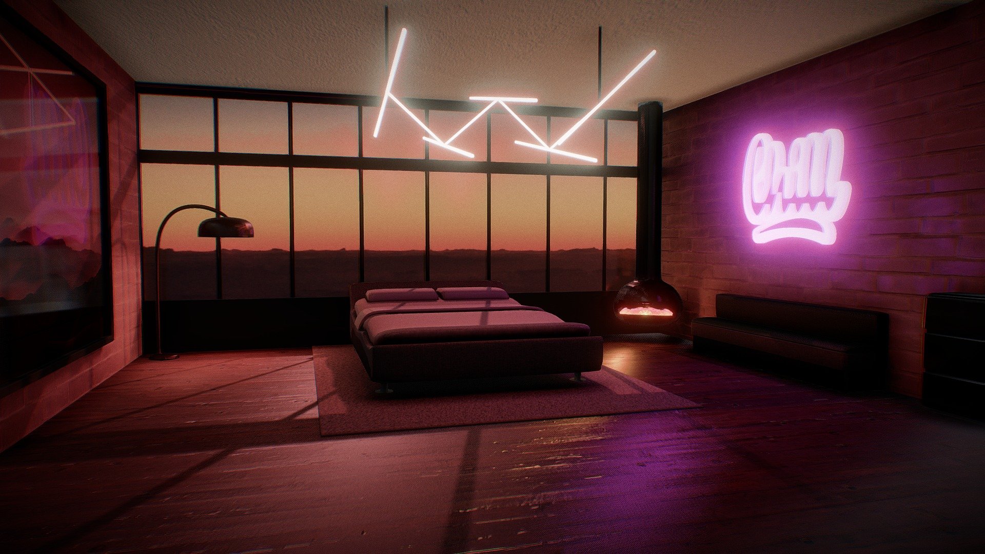 Aesthetic Modern Bedroom I made in my spare time, which I really enjoyed making. Most of the textures are baked 3d model