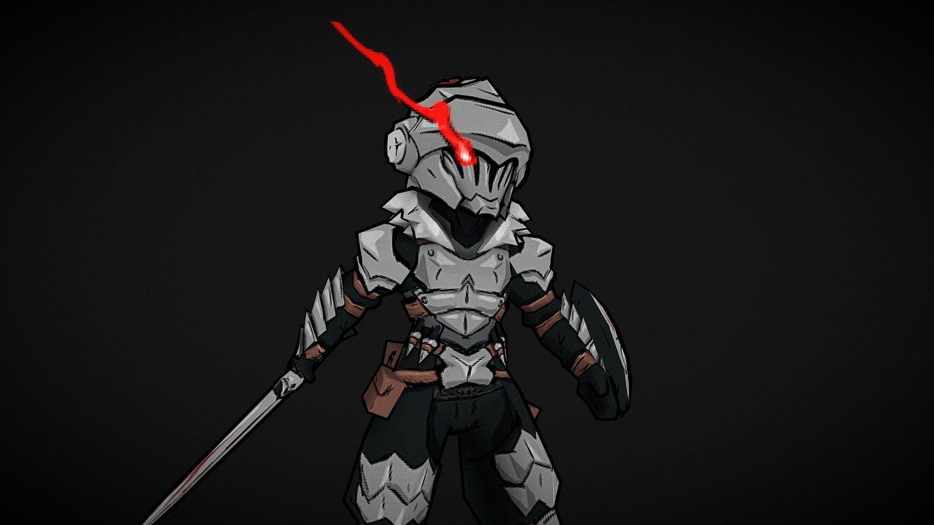 A piece of fanart of a the main character from Goblin Slayer 3d model