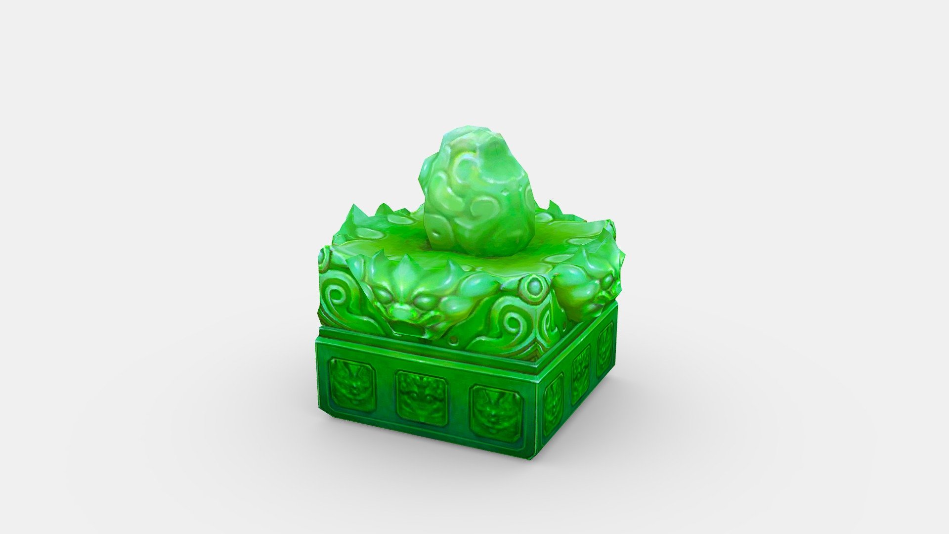Cartoon Imperial jade seal - Cartoon Imperial jade seal - Buy Royalty Free 3D model by ler_cartoon (@lerrrrr) 3d model