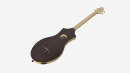 Acoustic 4-string Instrument 02 music, instrument, wooden, guitar, sound, jazz, string, acoustic, classic, band, brown, play, melody, song, ethnic, musician, folk, 3d, pbr, wood