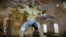 This is not HULK Lou Ferrigno (by PhiBix) angry, hulk, banner, greenskin, roaring, cc-character, character, game, animation, monster, animated, rigged, phibix, lou-ferrigno, ripped-denim