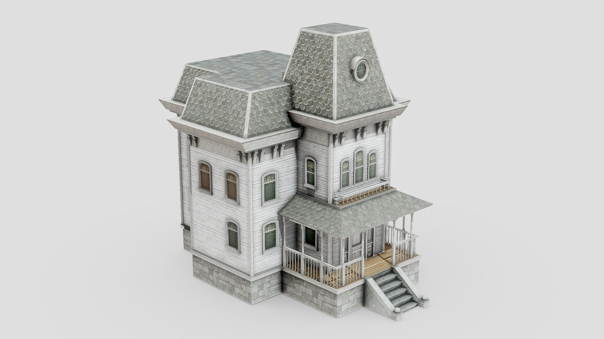 Free download：www.freepoly.org - Old Building 3-Freepoly.org - Download Free 3D model by Freepoly.org (@blackrray) 3d model