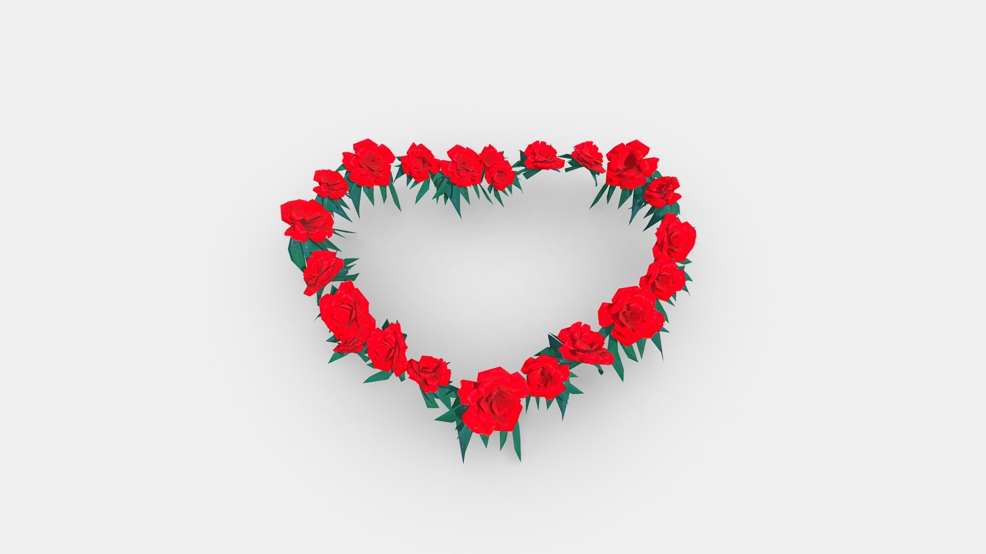 Cartoon Rose Flower Wreath - Love Heart - Cartoon Rose Flower Wreath - Love Heart - Buy Royalty Free 3D model by ler_cartoon (@lerrrrr) 3d model