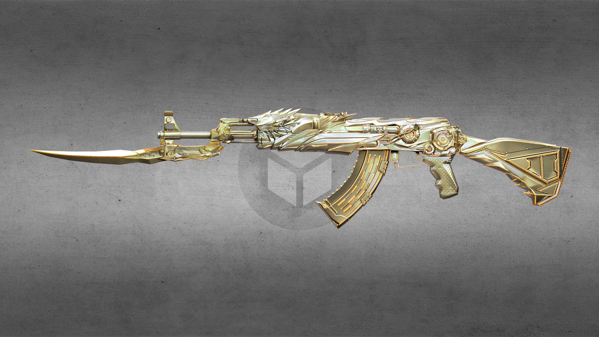 AK47 K TRANSFORMER Goldish - 3D model by AlxDemento 3d model