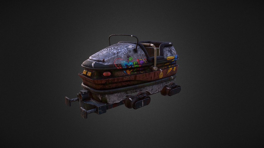 This is an abandoned coaster cart model based on the tutorial &ldquo;3DMotive - Coaster Cart Asset in Maya Volume 1