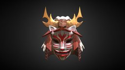 Kitsune Samurai Helmet samurai, mask, substancepainter, substance