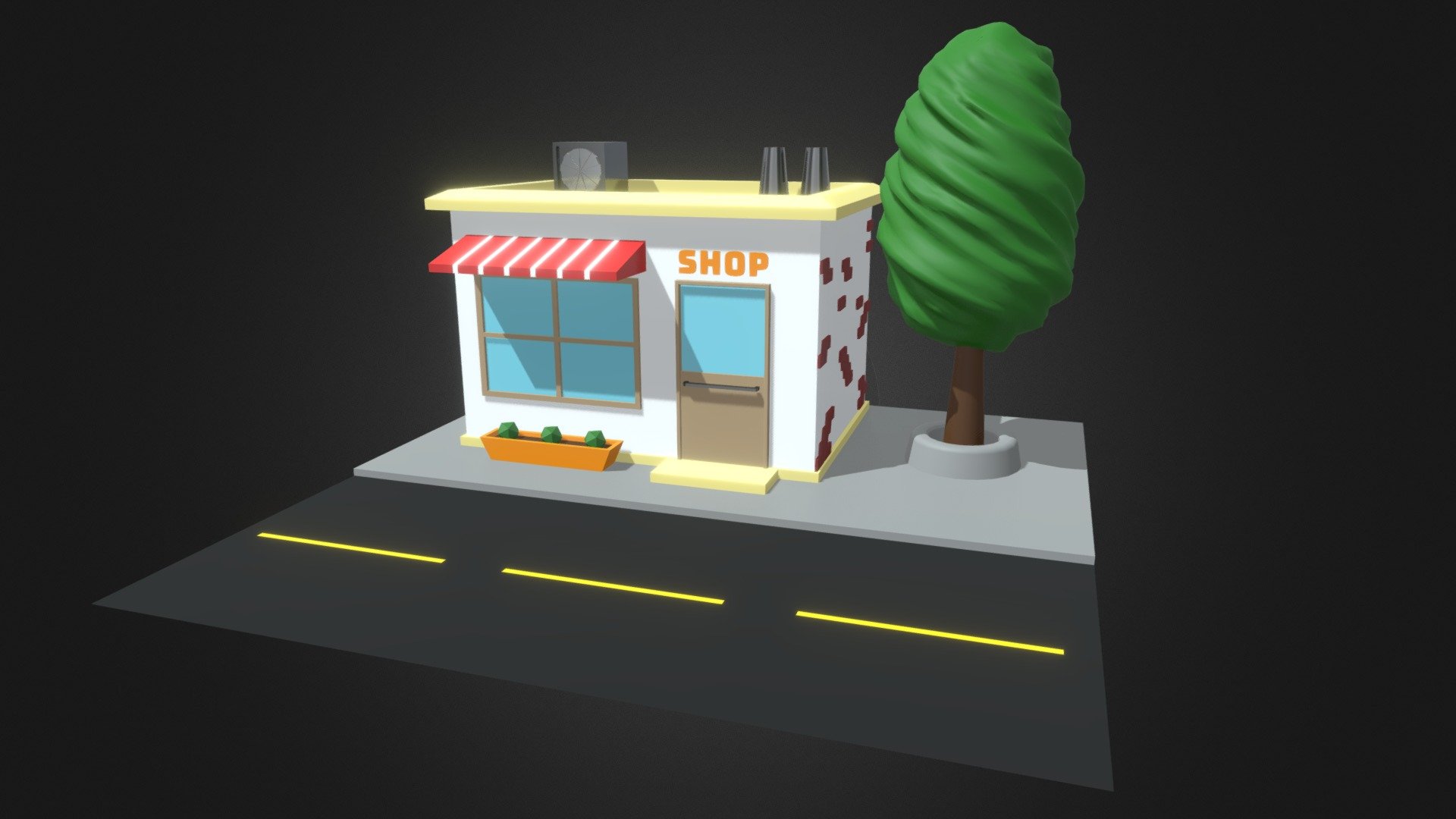 Shop Cartoon - Download Free 3D model by Saar Designer (@saardesigner) 3d model