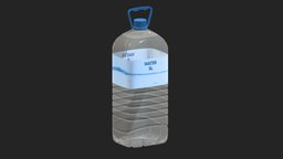 Water Bottle 5L Low Poly PBR Realistic