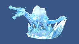 Frostclaw ice, lizard, spinosaurus, elemental, dragon, dinosaur