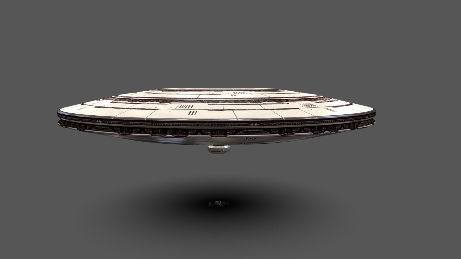 UFO with trim texture workflow 3d model