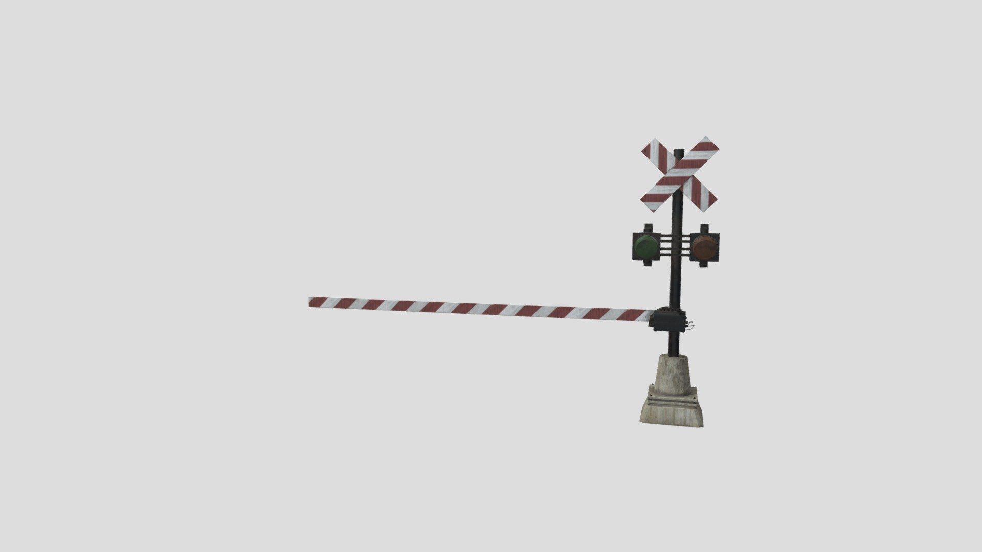 Highly detailed 3d model of railway barrier with all textures, shaders and materials. This 3d model is ready to use, just put it into your scene 3d model