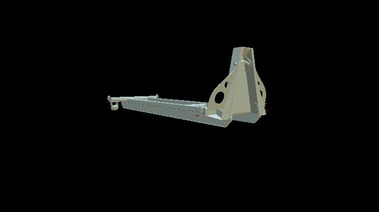 heavy duty hooklift subframe for carrying iso containers 3d model