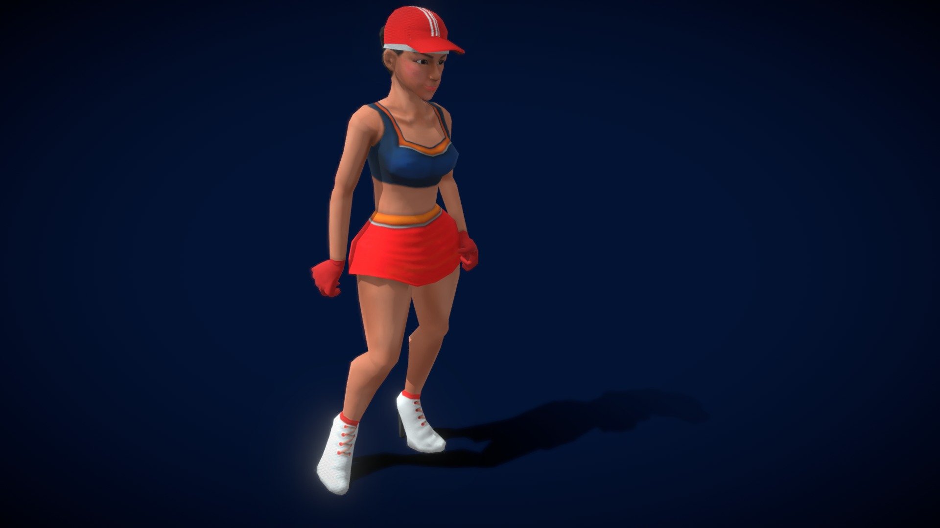 This is model character SportGirl lowpoly : 
- Rigged unique characters 
-  Mecanim support
-  1 skin textures
- Character Viewer Model : 
- SportGirl (1604 polys/ 3048 Tris)
-   Animations : walk ,idle, run, attack, hit &hellip;
-   Texture :1024/1024 (export PNG ) - V5 Sport Girl 02 - Buy Royalty Free 3D model by V5 (@sakurav) 3d model