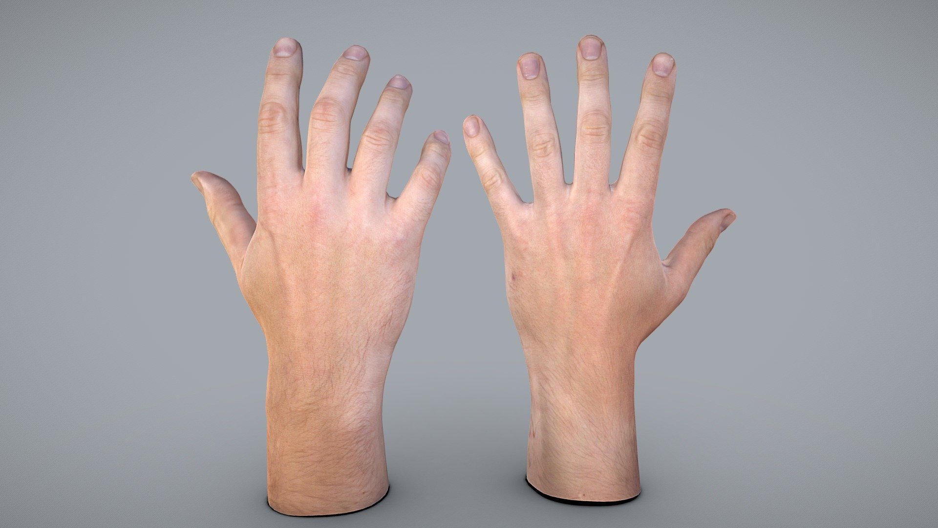 A pair of 42 years old male hands.

Photos taken with A7Riv + 20mm Sony FE

Processed with Metashape + Blender + Wrap3 - Male hands - Buy Royalty Free 3D model by Lassi Kaukonen (@thesidekick) 3d model