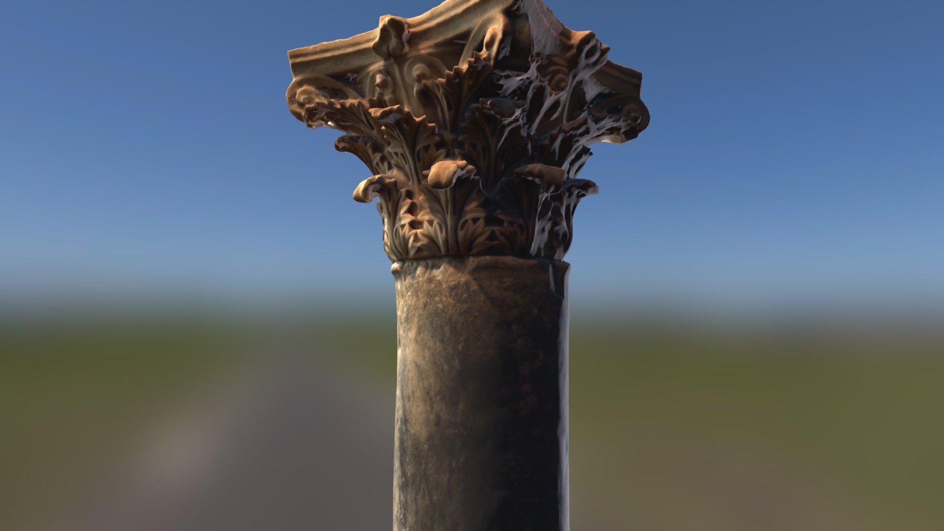 Corinthian capital scanned in the Archeological Museum of Olympia, Greece, with iPhone camera + Agisoft - Ancient Greek Column - Buy Royalty Free 3D model by Kristof Giber (@krisventure) 3d model