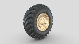 3D Model ZIL-157 Tire + Disc_Clean_Yellow.