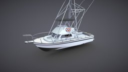 Soprts Fising Boat Low-poly vehicles, yacht, fishing, vessel, ocean, nautical, watercraft, harbor, recreational, cruising, fishing-vessel, fishing-boat, ship, boat