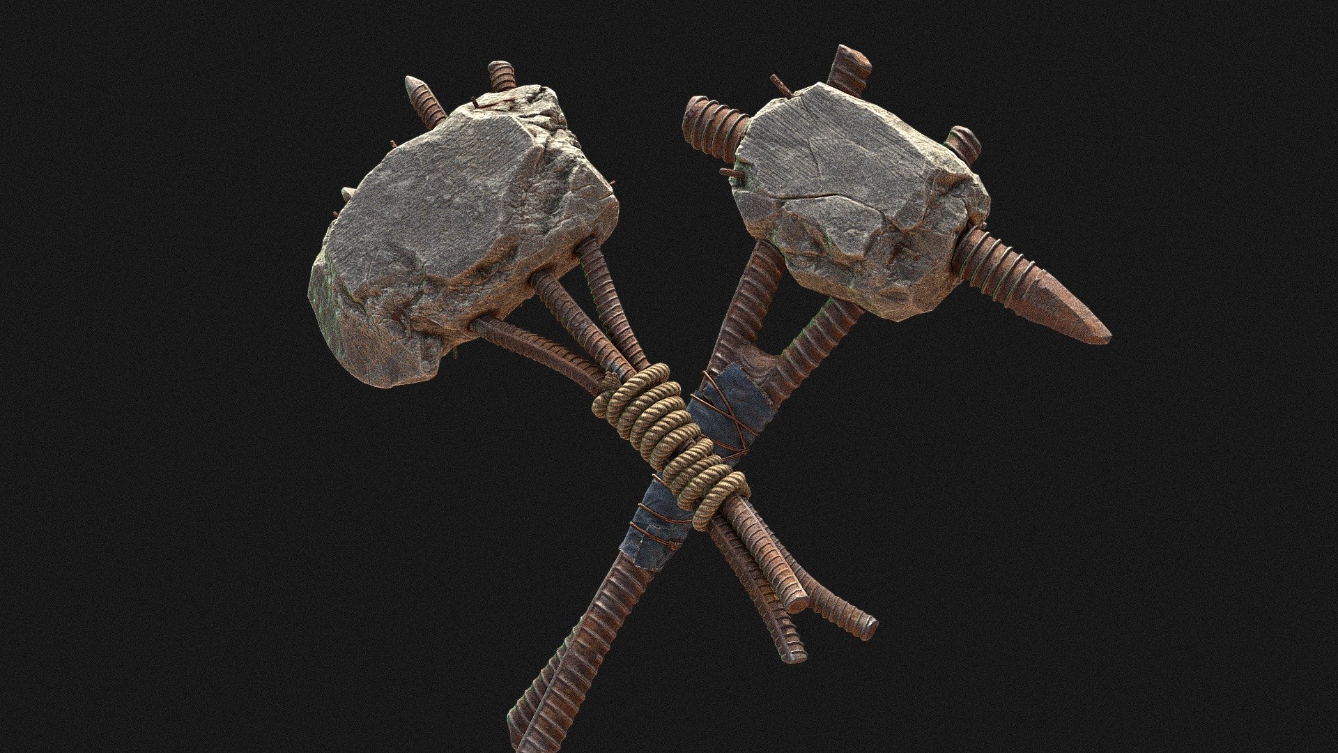 More pics and videos can be seen here on my artstation: https://www.artstation.com/artwork/03wrnV - Hatchet & Pickaxe - Tool Skins for Rust - 3D model by ThomasButters 3d model