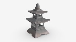 Japanese Stone Garden Lantern 01 lamp, lantern, garden, japan, landmark, culture, asian, park, outdoor, old, traditional, buddhism, zen, oriental, 3d, pbr, stone, light, temple