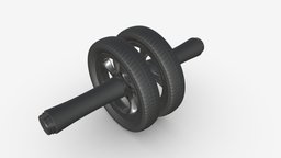 Abdominal exercise roller body, wheel, muscle, fitness, gym, exercise, roller, rolling, strong, workout, bodybuilding, strength, abdominal, 3d, pbr, sport