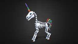 Skeleton Unicorn unicorn, skeleton, blender-3d, stylized, noai