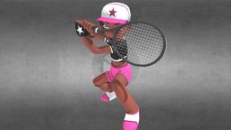 Tennis player (Woman) woman, tennis, handpainted, cartoon, blender, lowpoly, gameasset, upbge