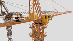 Crane apocalyptic, work, rusty, site, cargo, crane, lifting, building, construction, industrial