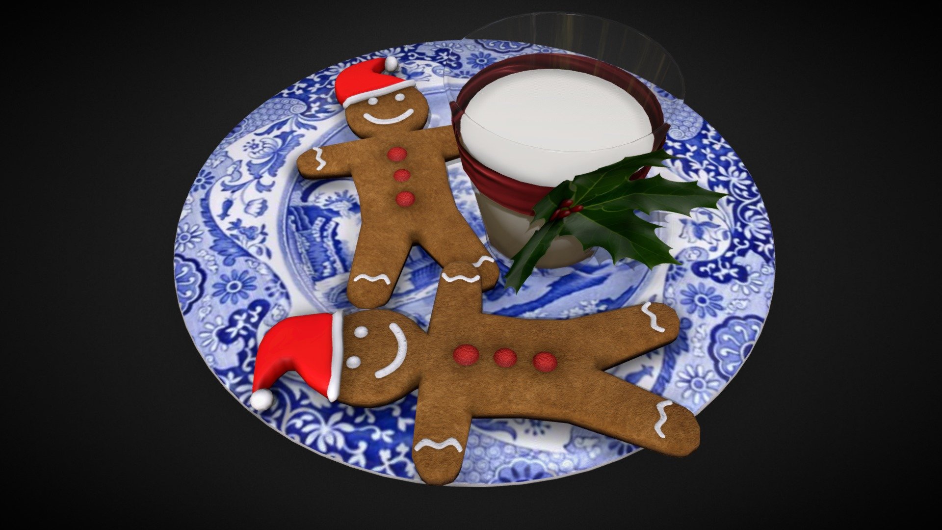 Gingerbread man, plate and milk to leave for Santa
created with 3ds Max and Substance Painter - Christmas Gingerbread And Milk - Low poly - Buy Royalty Free 3D model by Phil Gornall (@philgornall1967) 3d model