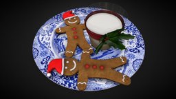 Christmas Gingerbread And Milk santa, christmas, milk, gingerbread