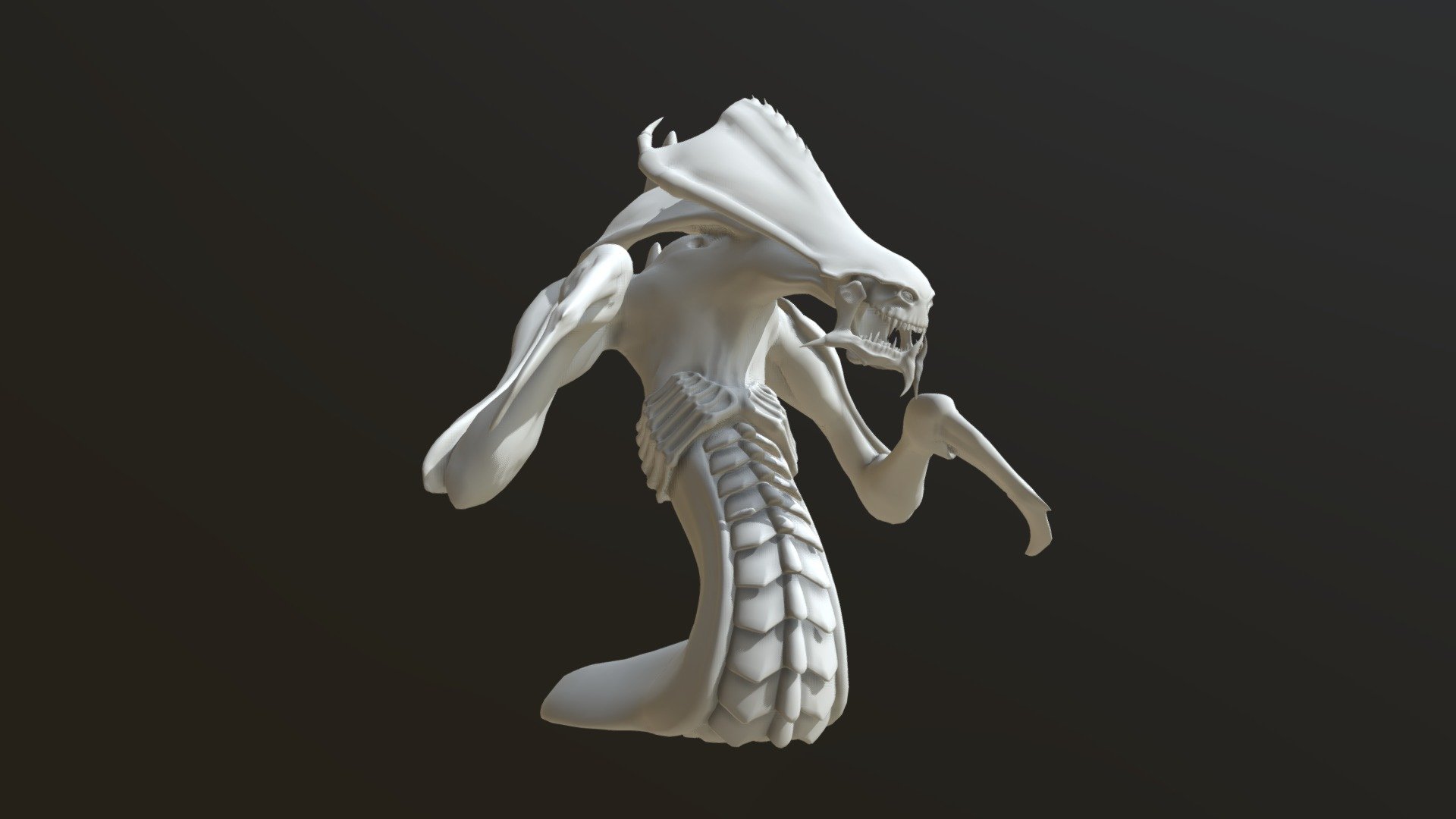 My (very slightly updated) rendition of the classic Hydralisk from StarCraft Brood War. Will be sculpting a few more details and doing something special with this&hellip; - Hydralisk Pose Preview WIP - 3D model by Robear (@xiaorobear) 3d model