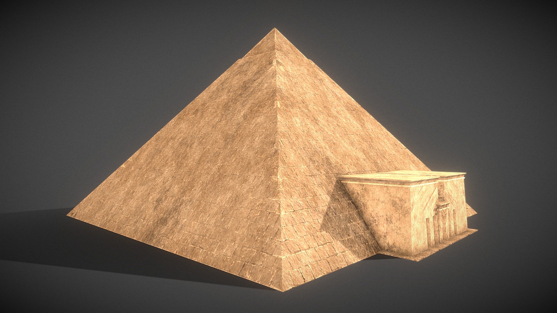 The Egyptian pyramids are ancient masonry structures located in Egypt. Sources cite at least 118 identified Egyptian pyramids.

Triangles: 486 Vertices: 285

(Viewer Setting above are just a preview and may vary drastically depending on your lighting and shading setup on the final application)

If you have any questions, please feel free to contact me.
 
E-mail: zhangshangbin1314159@gmail.com
 - Egyptian Pyramid - Buy Royalty Free 3D model by Zhang Shangbin (@zhangshangbin1314159) 3d model