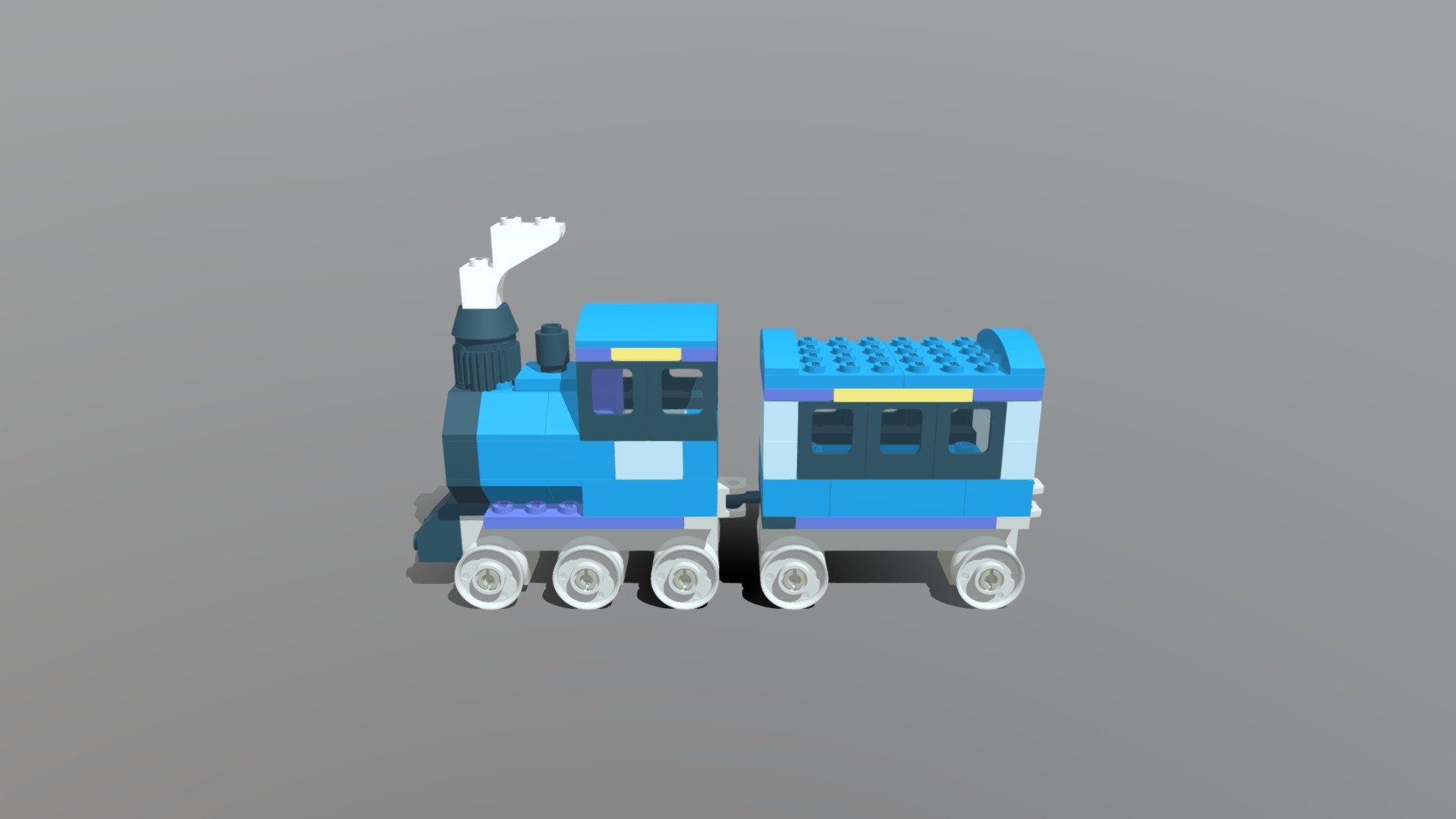 Blue Lego train from Lego Classic 10696 set 3d model