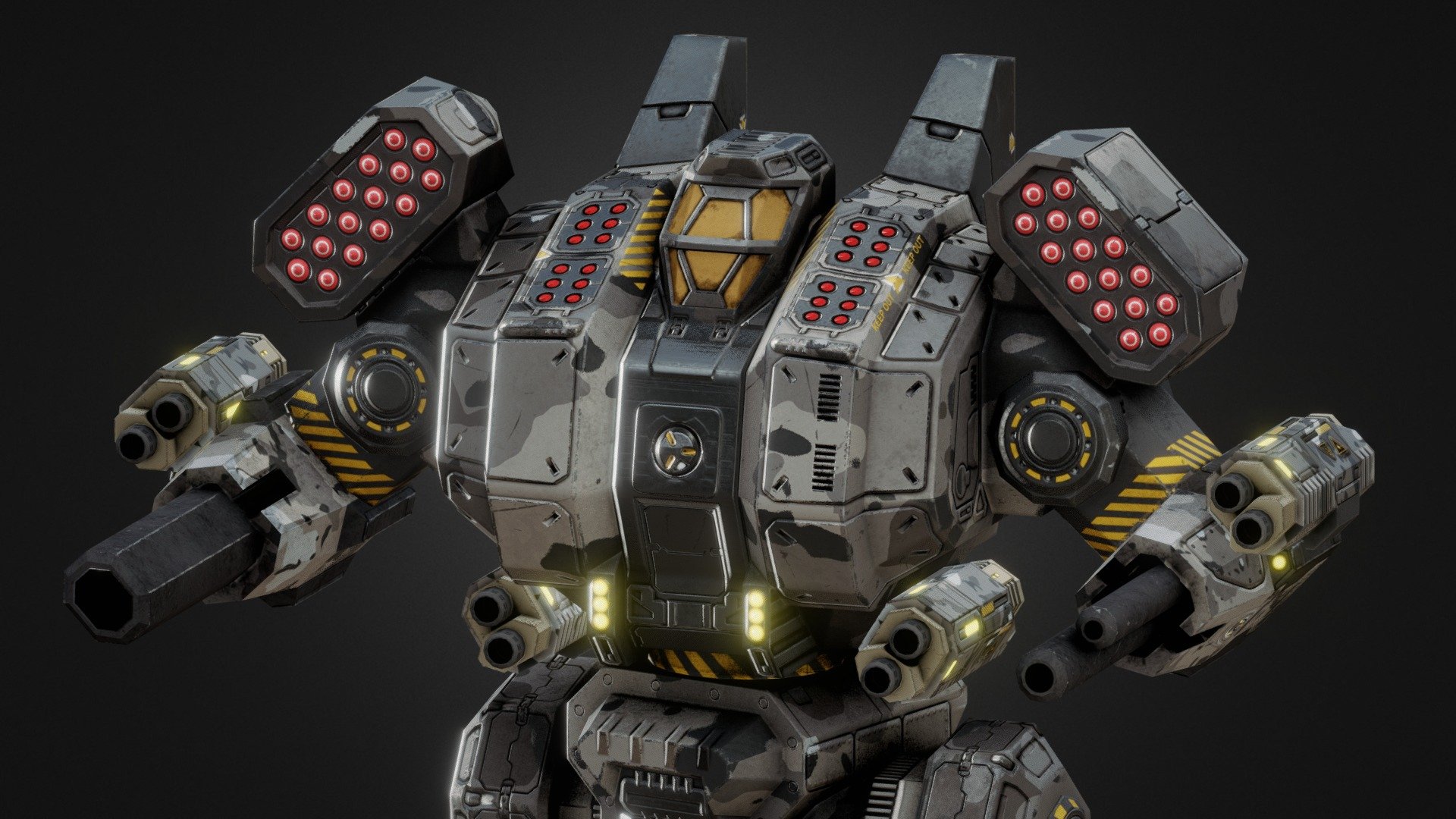 Spartan is one of my low-poly mech models designed for mobile game. It contains 2 moduler rifles and 4 lasers with high resolution diffusemap, normalmap,roughnessmap, emissivemap,metallicmap and specularmaps. Model is rigged and has walking animation embedded. Upon the request different animations can be added 3d model