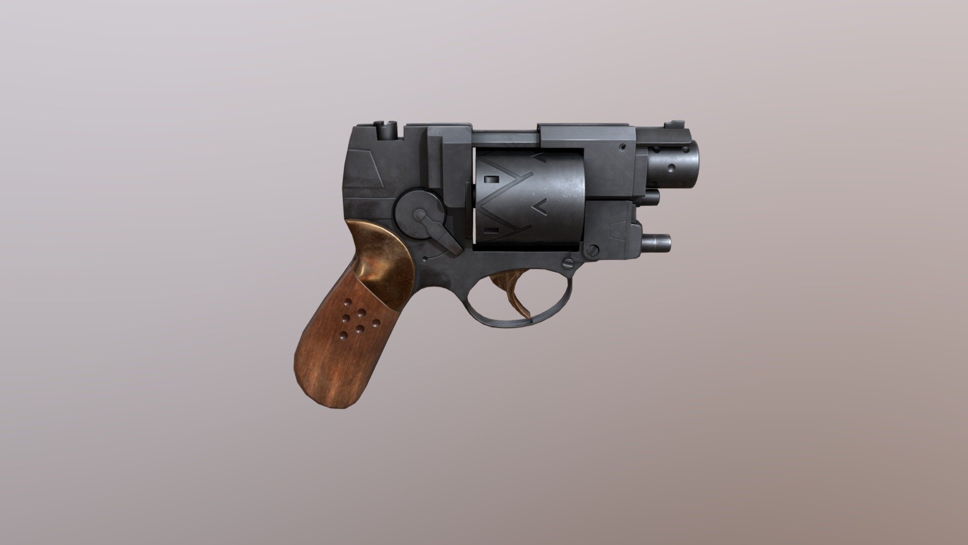 This is based on the revolver from Zeiram 2. This was made as a portfolio piece as an optimized game ready model at 3,637 triangles and a single material. Substance painter was used to bake details from a high poly sculpt and texture the model 3d model