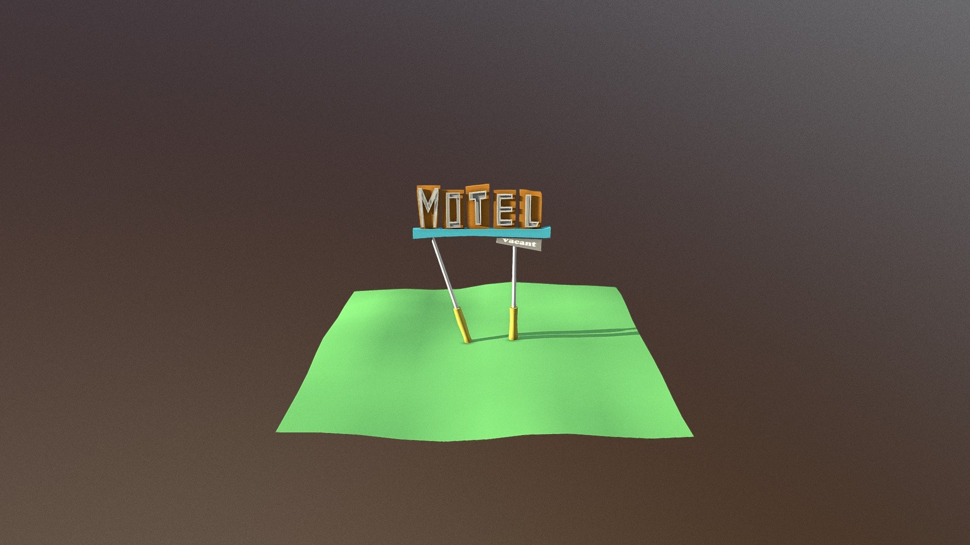 Cartoon Sign for the outside  of a motel, low poly, simplistic colours and stylised! - Stylised Motel Sign - Download Free 3D model by Remy Mccabrey (@remymccabrey) 3d model