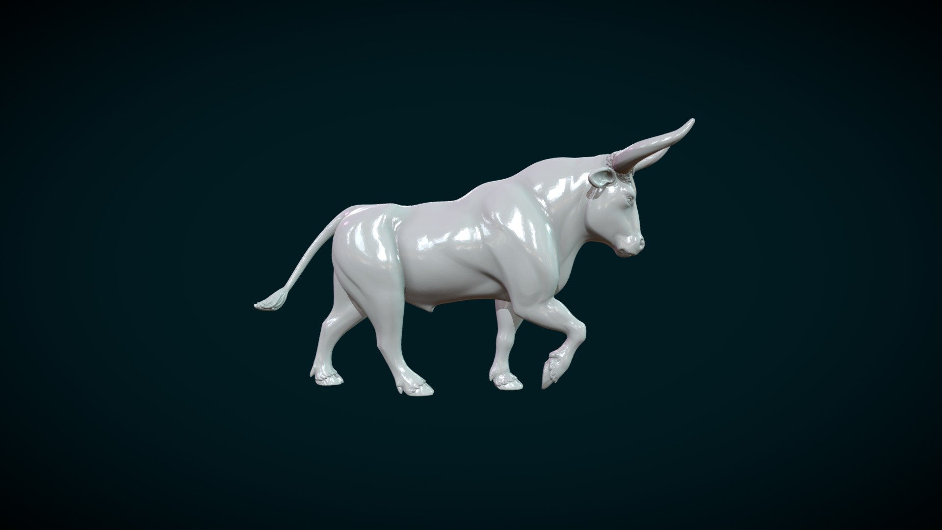 Print ready Bull figure.

Measure units are millimeters, it is about 9.6 mm in length. (yes it is small, so, just scale it up :))

Mesh is manifold, no holes, no inverted faces, no bad contiguous edges.

Available formats: .blend, .stl, .obj, .fbx, .dae

Here is two version of the model:

1) Bull-I.blend, .stl, .obj, .fbx, .dae This model consists of 898242 triangular faces.
2) Bull-II.blend, .stl, .obj, .fbx, .dae This model consists of 179648 triangular faces 3d model