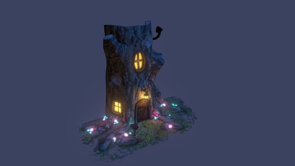 A little project of mine.

I started by sculpting the Tree shape, then created a lowpoly and baked the normals and textured, composed and baked light. Mostly just for practice 3d model