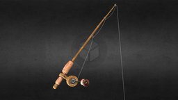 Fishing rod objects, fishing, equipment, outdoor, recreation, animated, gear