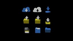 3D icons _ Folder theme _with animation icon, folder, save, 3d-icons, 3d-icon, 3d, cinema4d, animation, download