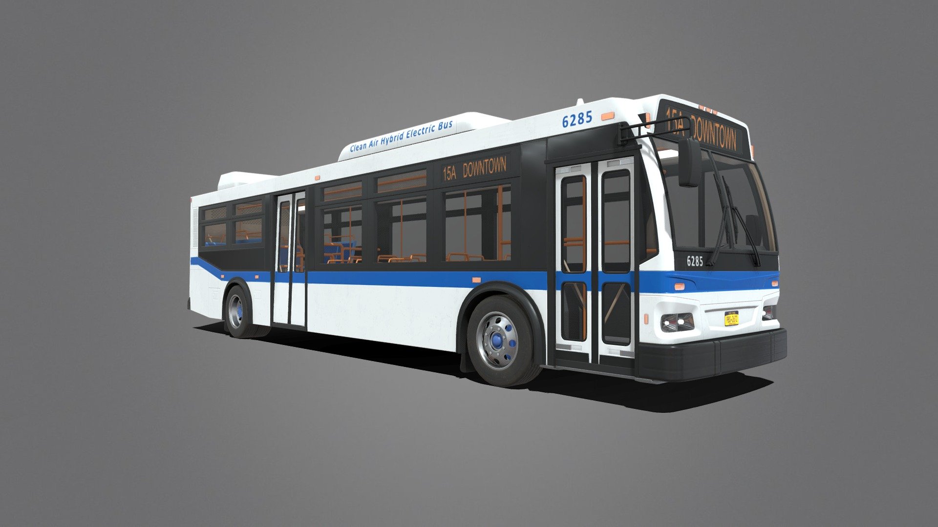Low-poly PBR 3D model of City Bus.

This 3D model is best for use in games and other VR / AR, real-time applications such as Unity or Unreal Engine. It can also be rendered in Blender (ex Cycles) or Vray as the model is equipped with all required PBR textures.  

Technical details:




5 PBR textures sets. (Main Body, Interior, Wheels, Alpha, Emission) 

38066 Triangles

36671 Vertices

The model is divided into few objects (Main Body, Wheels, Doors etc)

Lot of additional file formats included (Blender, Unity, UE4 Maya etc.)  

More file formats are available in additional zip file on product page.

Please feel free to contact me if you have any questions or need any support for this asset.

Support e-mail: support@rescue3d.com - City Bus - Buy Royalty Free 3D model by Rescue3D Assets (@rescue3d) 3d model