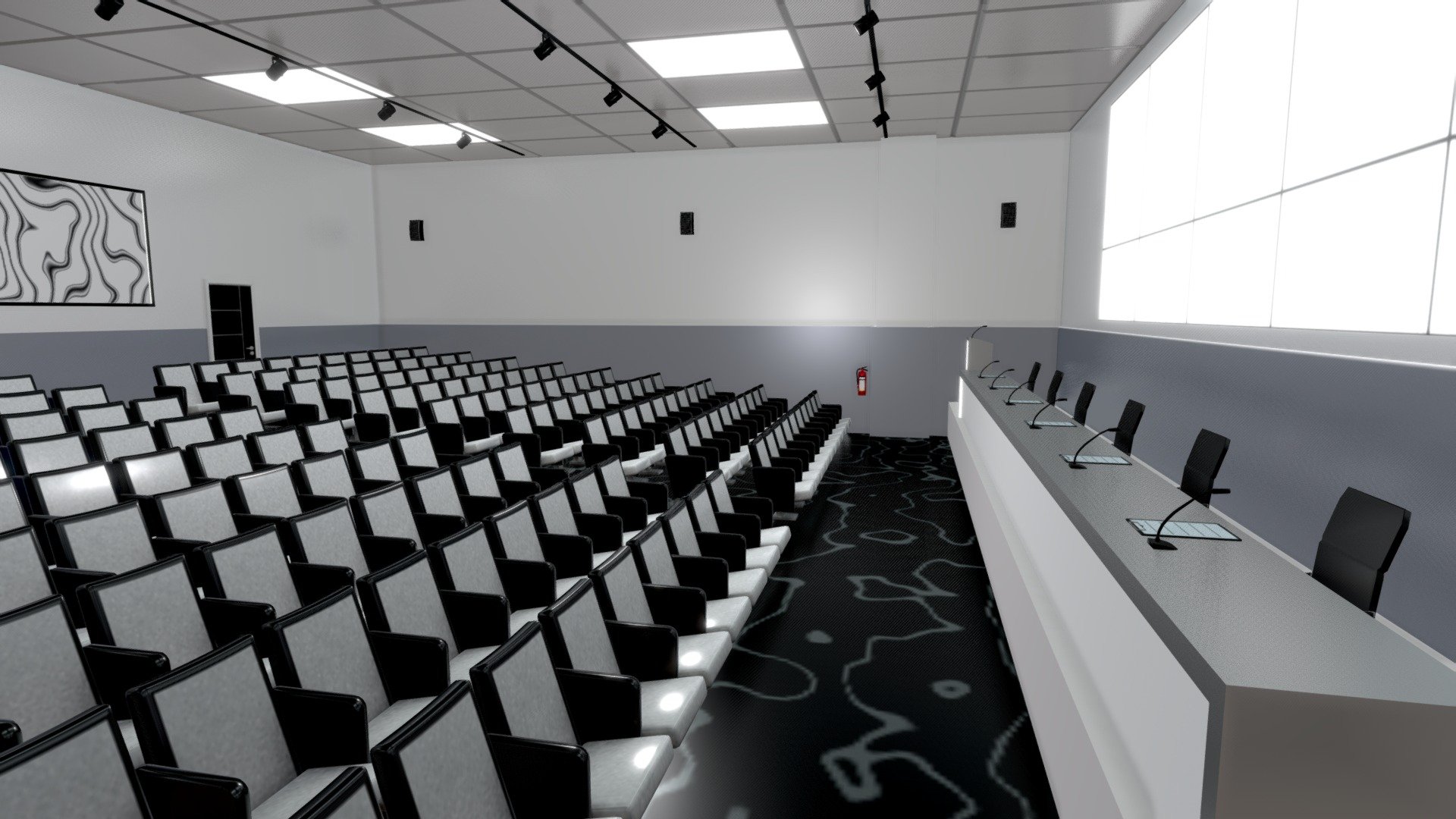 Press Conference Room 3D - Buy Royalty Free 3D model by Shin Xiba 3D (@Xiba3D) 3d model